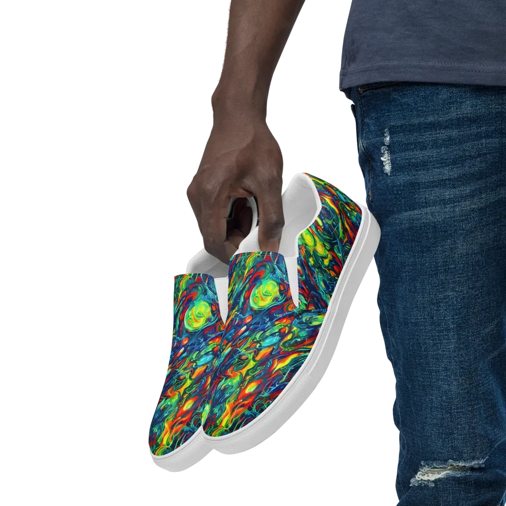 Chromatic Torrent on Men's Slip-On Canvas Shoes — Left Front