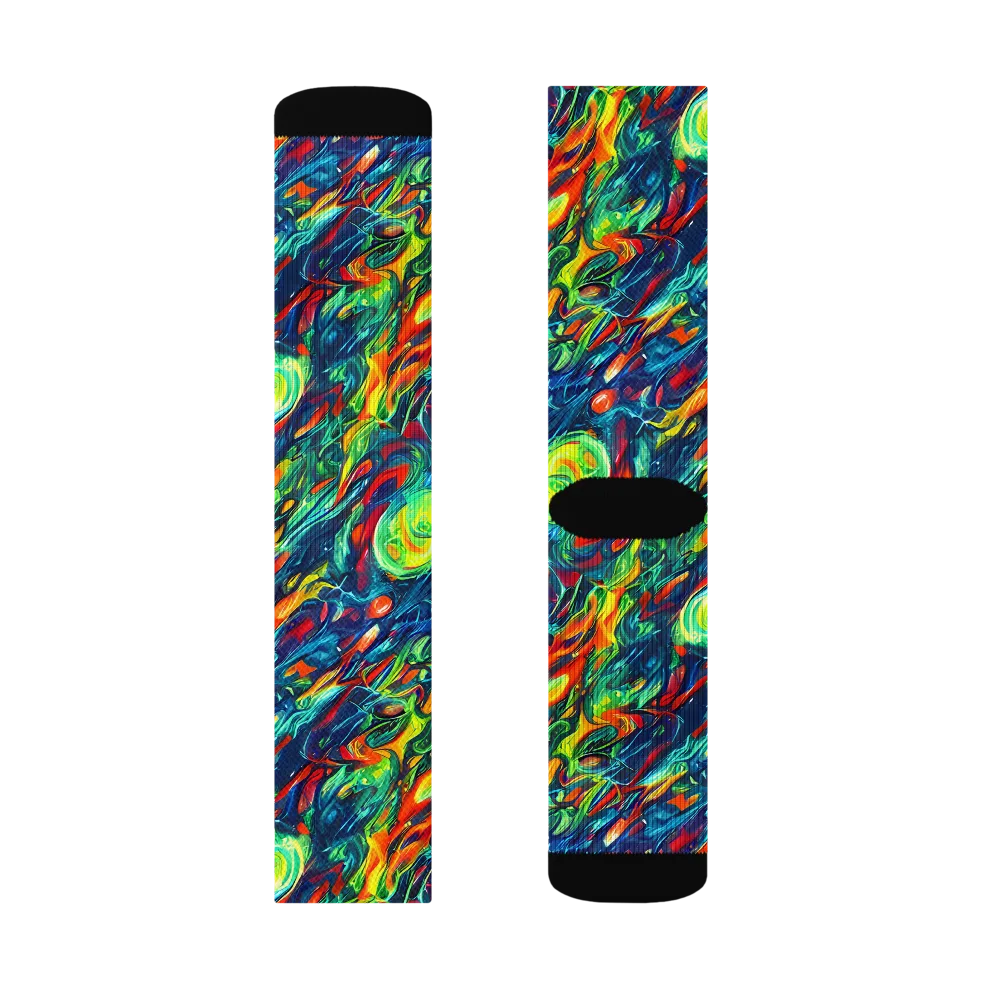Chromatic Torrent on Socks — Left Sock