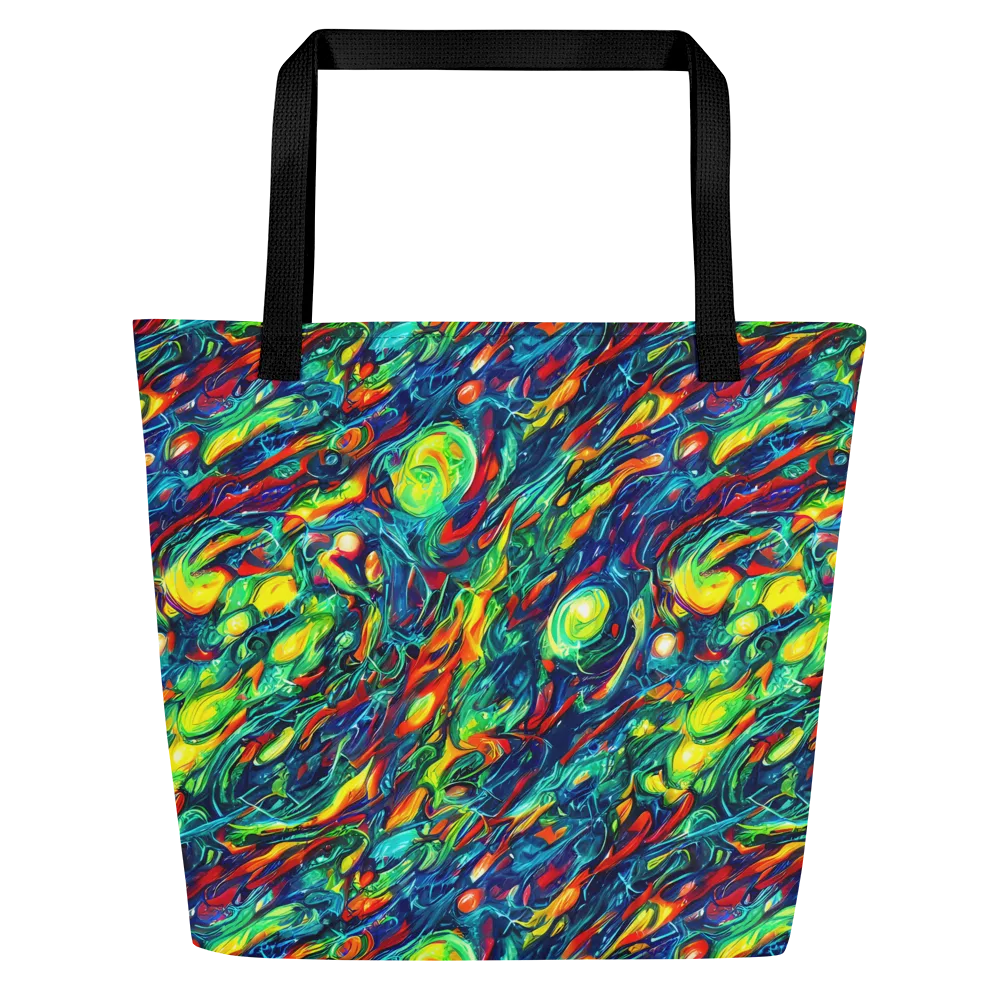 Chromatic Torrent on Large Tote Bag W/ Pocket — Front