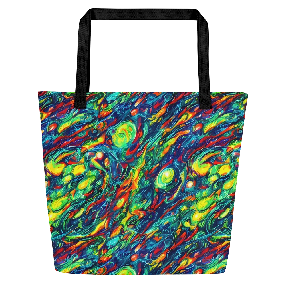 Chromatic Torrent on Large Tote Bag W/ Pocket — Front