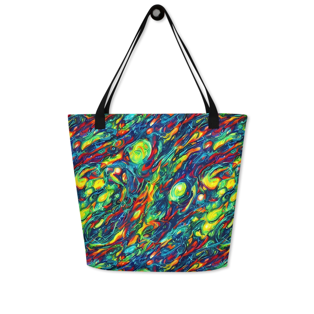 Chromatic Torrent on Large Tote Bag W/ Pocket — Front
