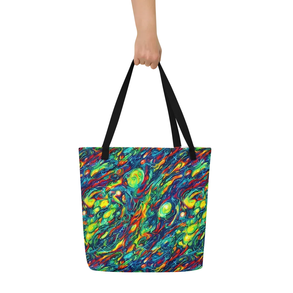 Chromatic Torrent on Large Tote Bag W/ Pocket — Front