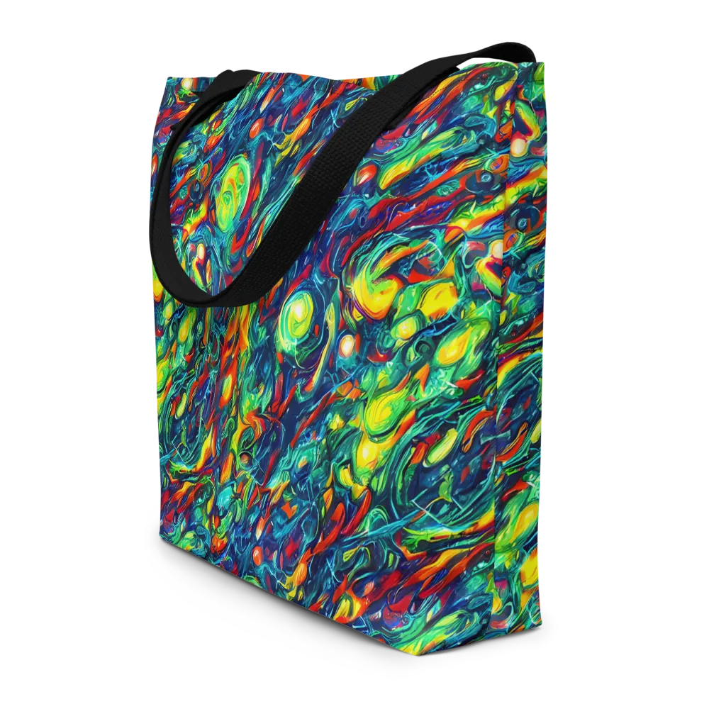 Chromatic Torrent on Large Tote Bag W/ Pocket — Front