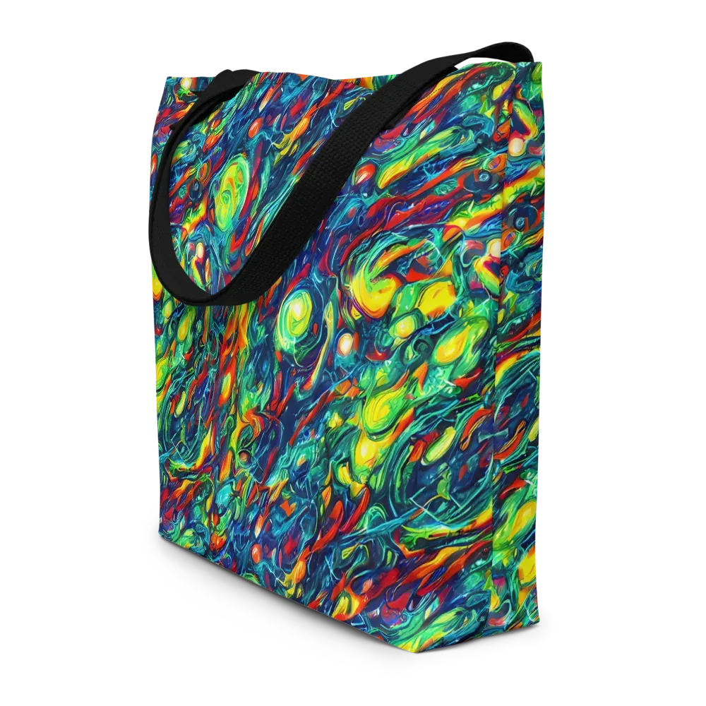 Chromatic Torrent on Large Tote Bag W/ Pocket — Front