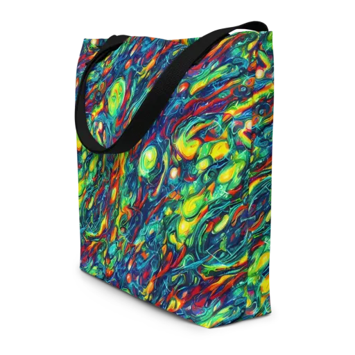 Chromatic Torrent on a Large Tote Bag W/ Pocket