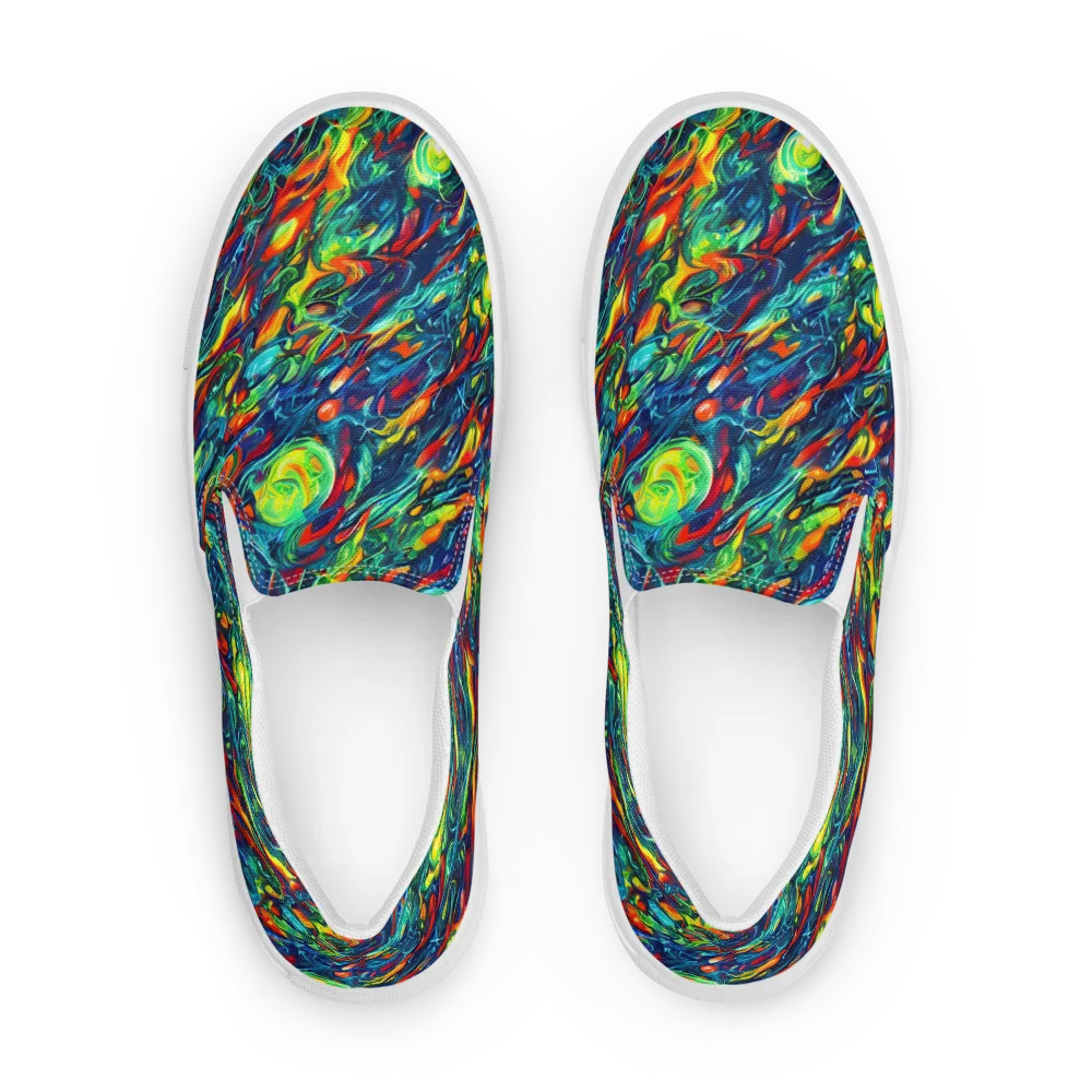 Chromatic Torrent on Women's Slip-On Canvas Shoes — Front