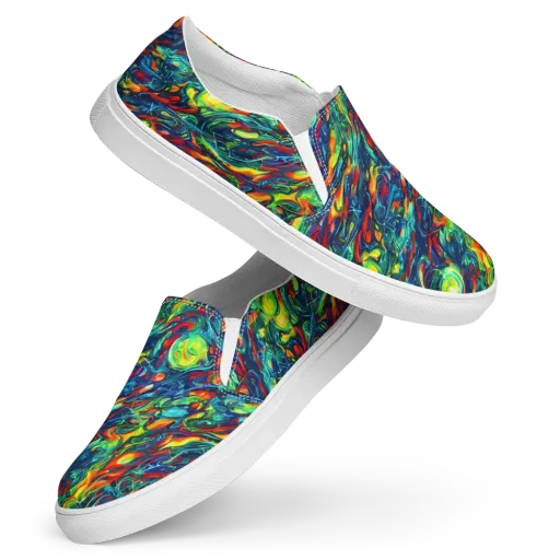 Chromatic Torrent on a Women's Slip-On Canvas Shoes