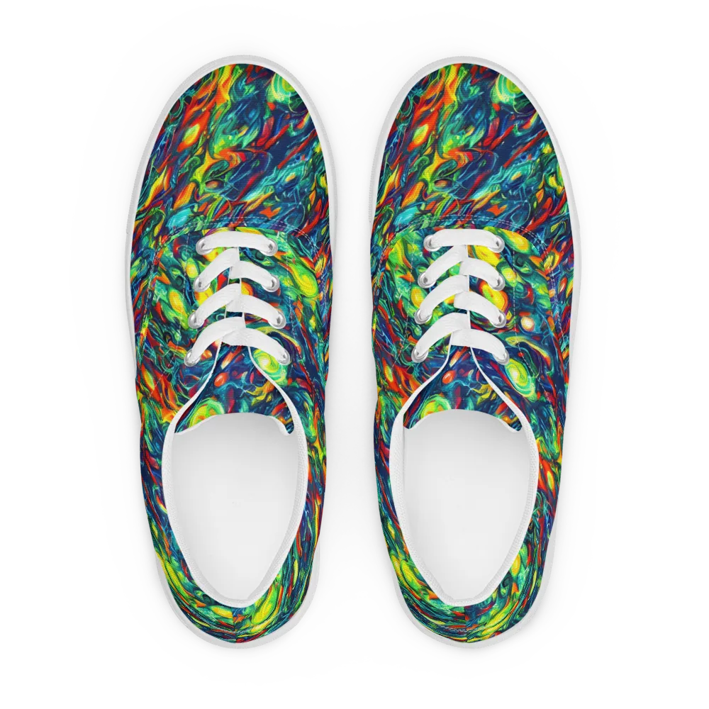 Chromatic Torrent on Men's Lace-Up Canvas Shoes — Front