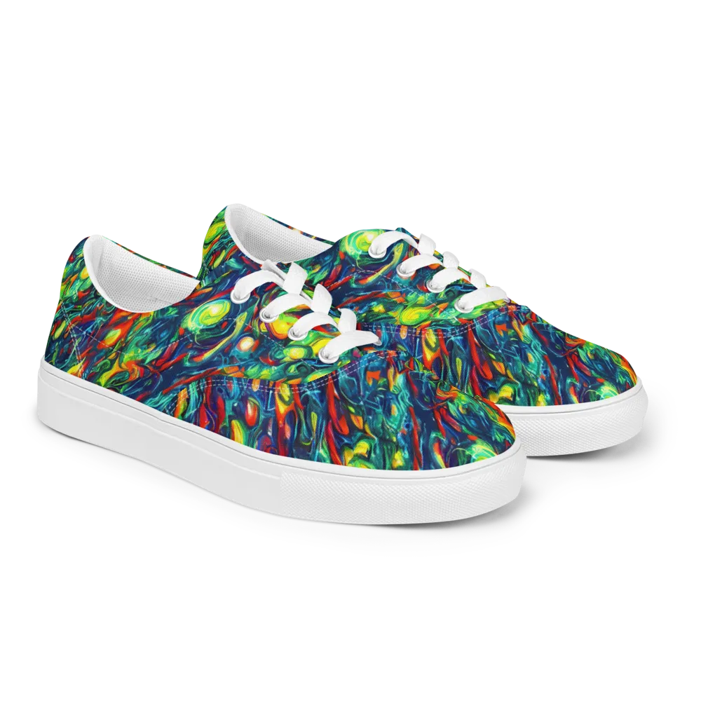 Chromatic Torrent on Men's Lace-Up Canvas Shoes — Right Front