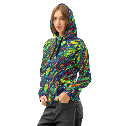 Chromatic Torrent on a Cotton Hoodie