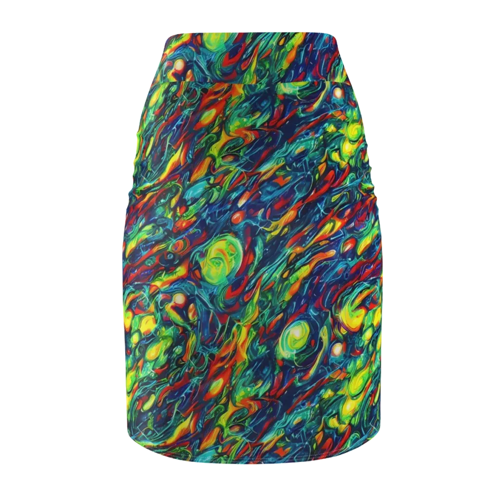 Chromatic Torrent on Pencil Skirt — Back