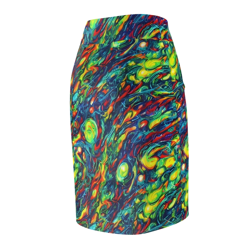 Chromatic Torrent on Pencil Skirt — Back Side