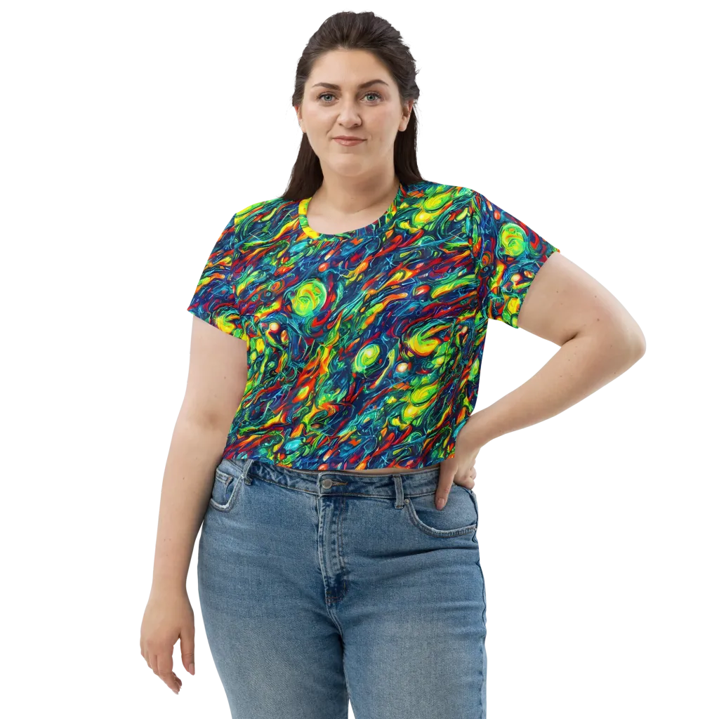 Chromatic Torrent on Crop Tee — Front