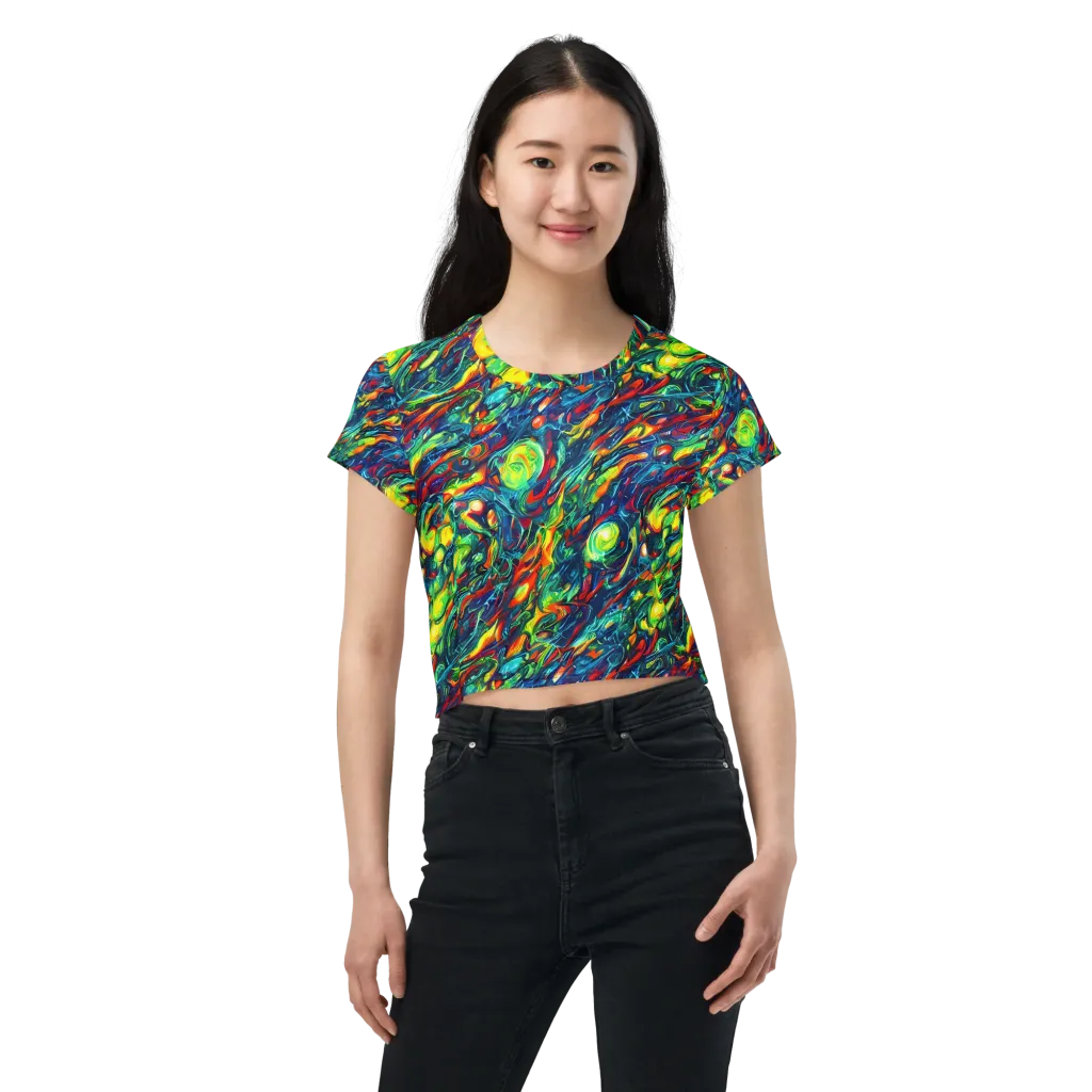 Chromatic Torrent on Crop Tee — Front