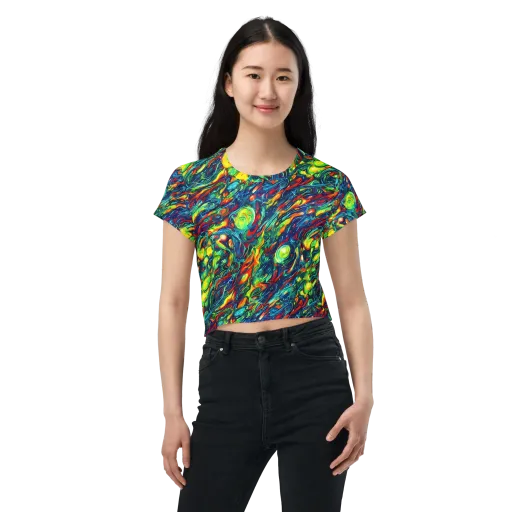 Chromatic Torrent on a Crop Tee