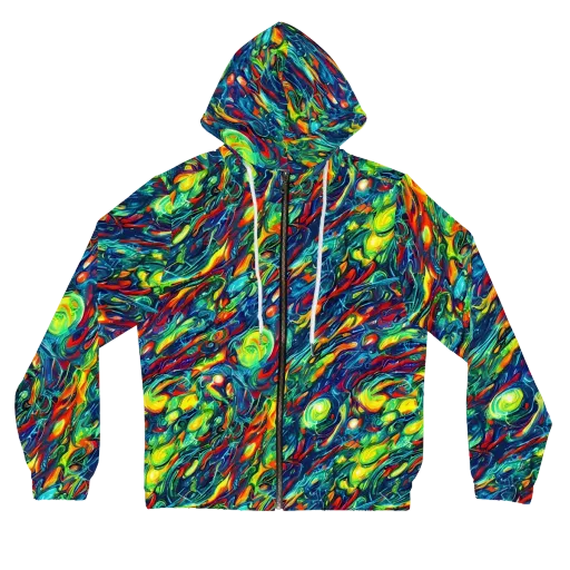 Chromatic Torrent on a Women's Full-Zip Hoodie