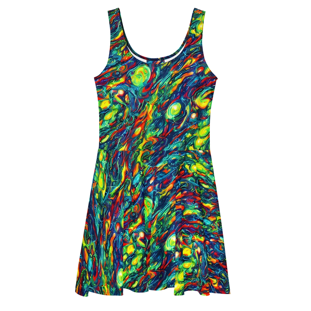 Chromatic Torrent on Skater Dress — Front