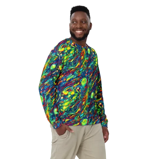 Chromatic Torrent on a Sweatshirt