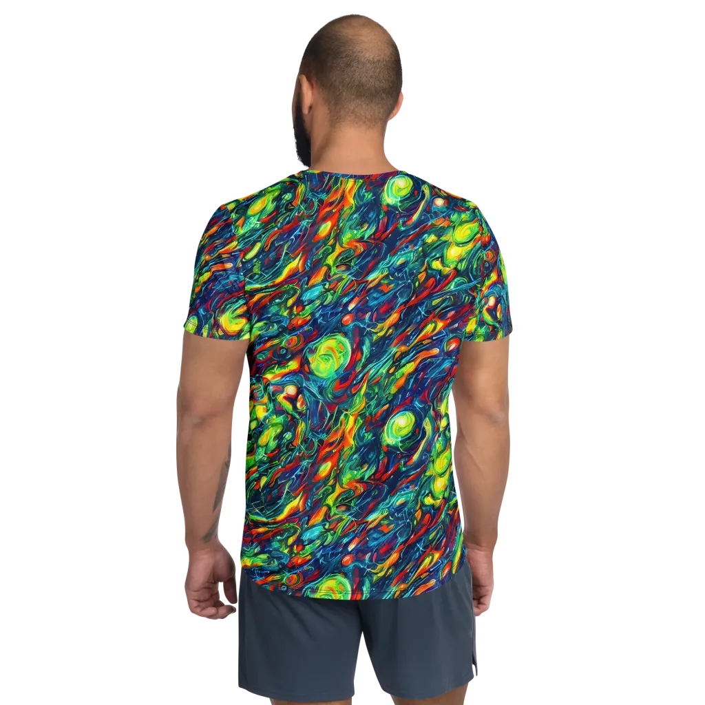Chromatic Torrent on Men's Athletic T-Shirt — Back