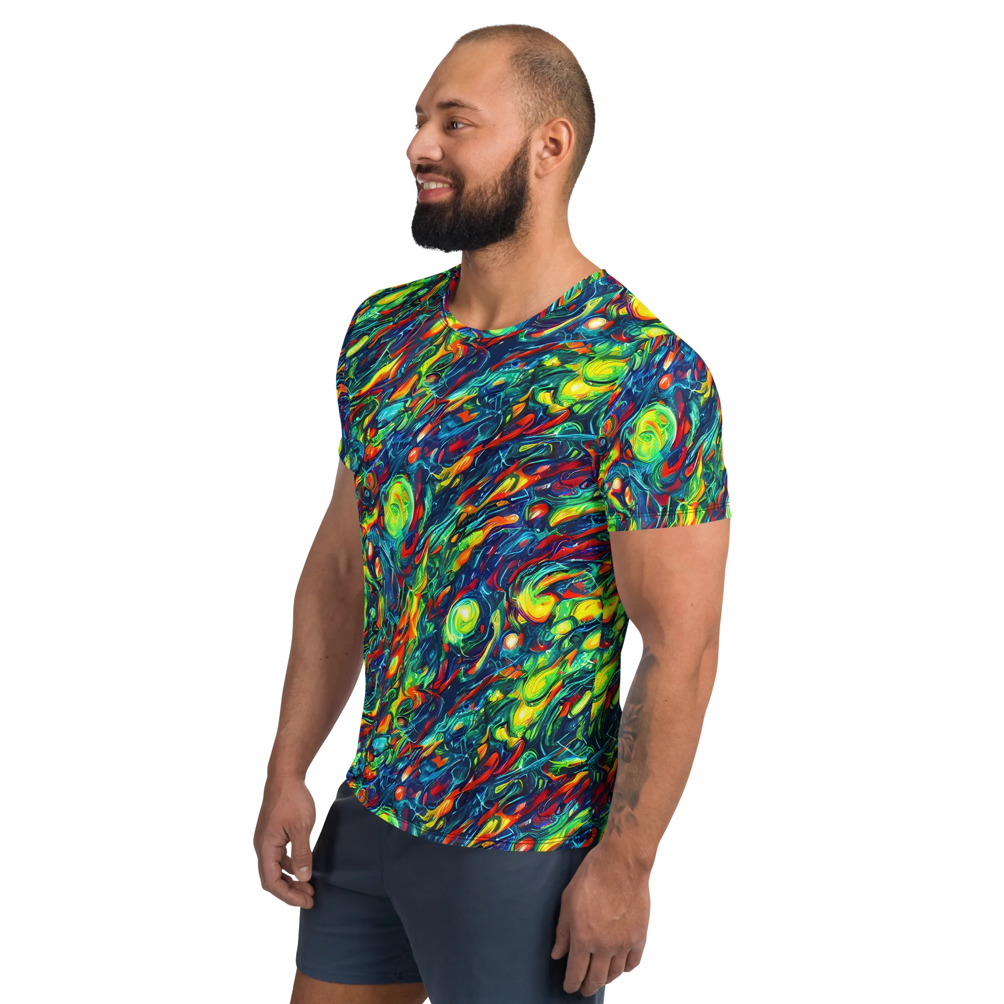 Chromatic Torrent on Men's Athletic T-Shirt — Left
