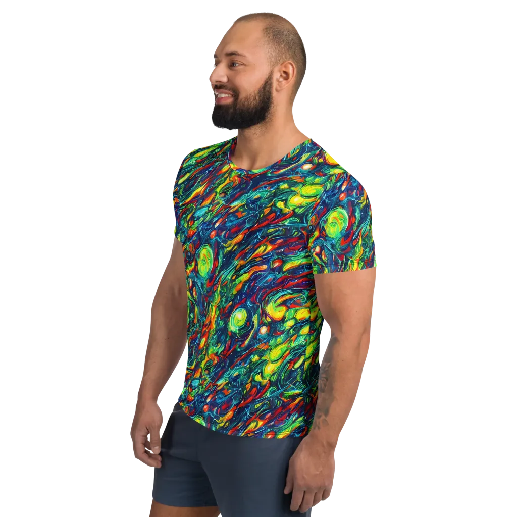 Chromatic Torrent on Men's Athletic T-Shirt — Left