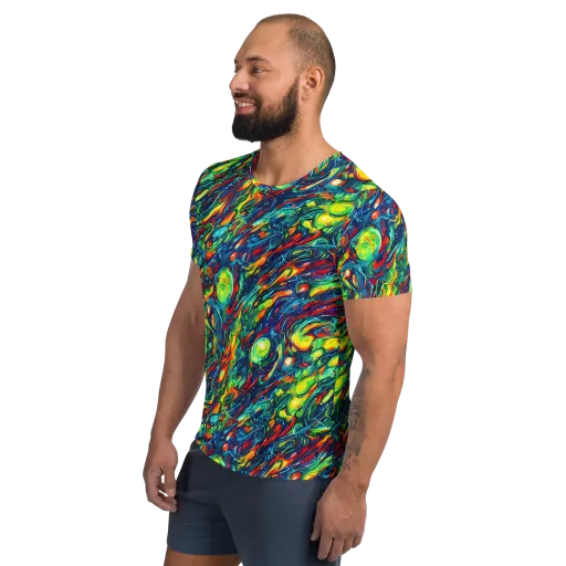 Chromatic Torrent on a Men's Athletic T-Shirt