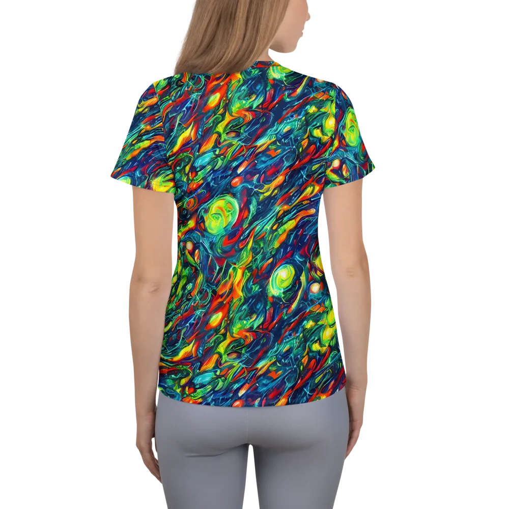 Chromatic Torrent on Women's Athletic T-Shirt — Back