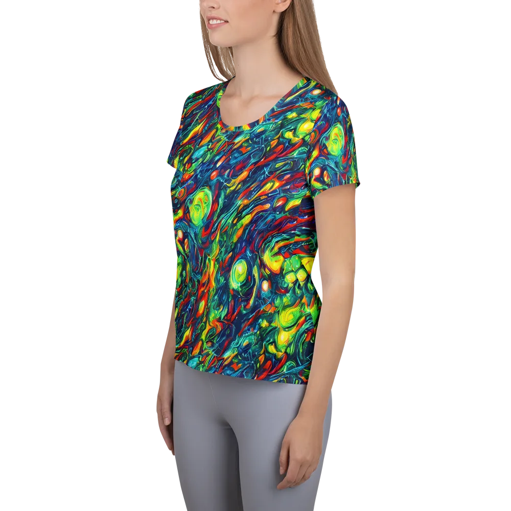 Chromatic Torrent on Women's Athletic T-Shirt — Left