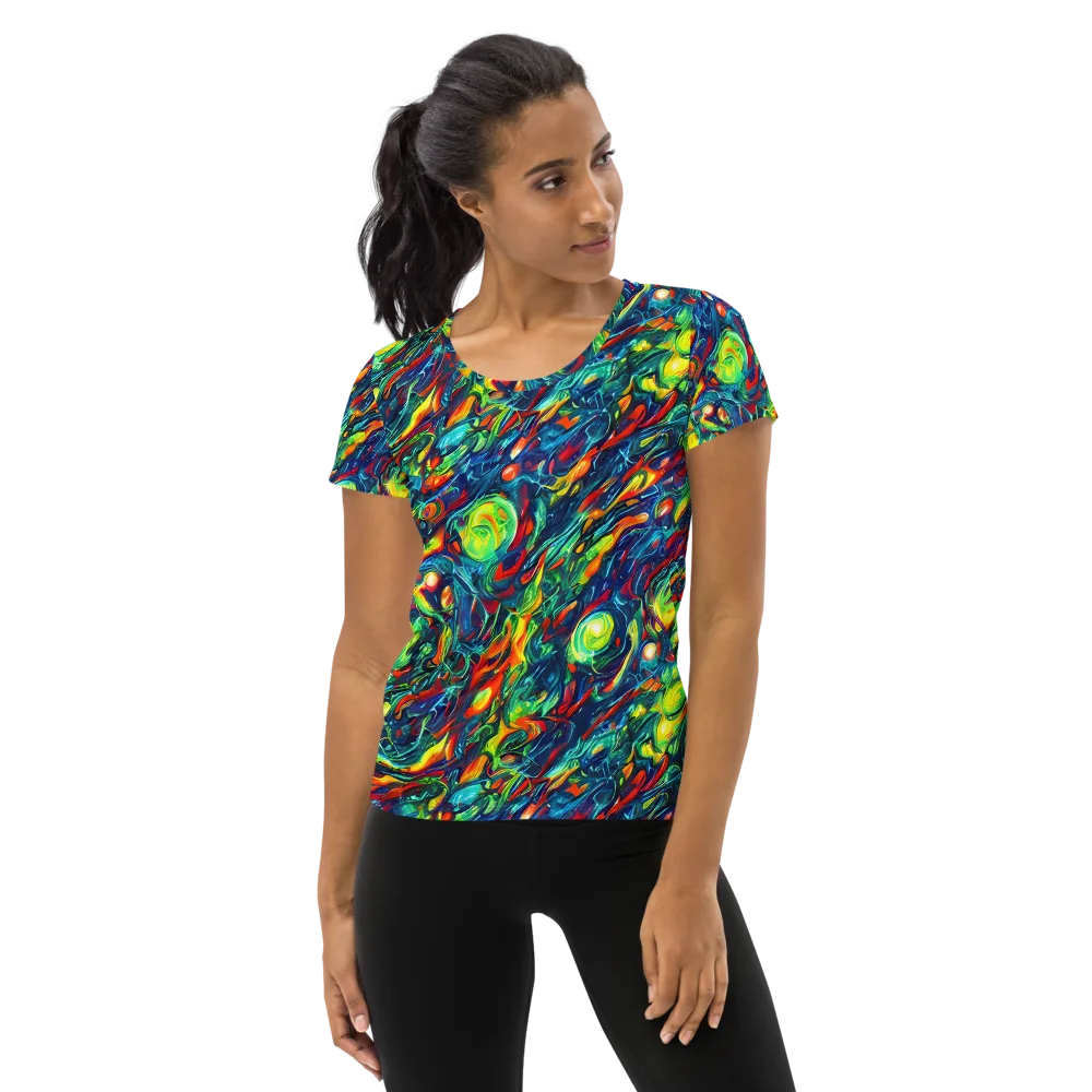 Chromatic Torrent on Women's Athletic T-Shirt — Front