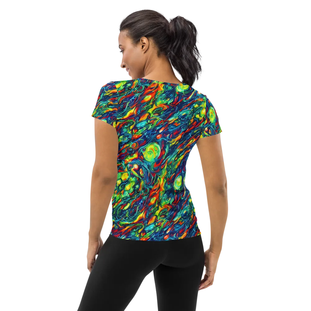 Chromatic Torrent on Women's Athletic T-Shirt — Back