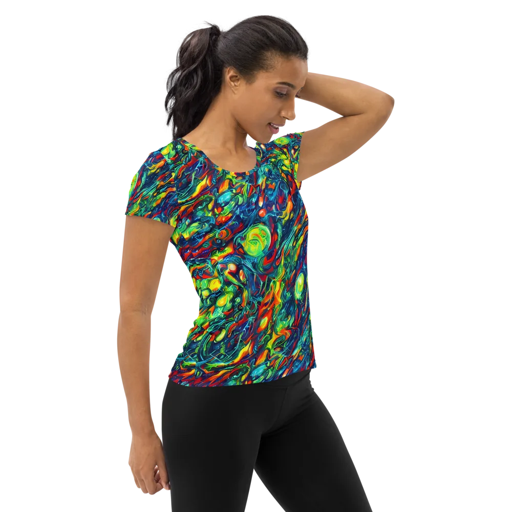 Chromatic Torrent on Women's Athletic T-Shirt — Right