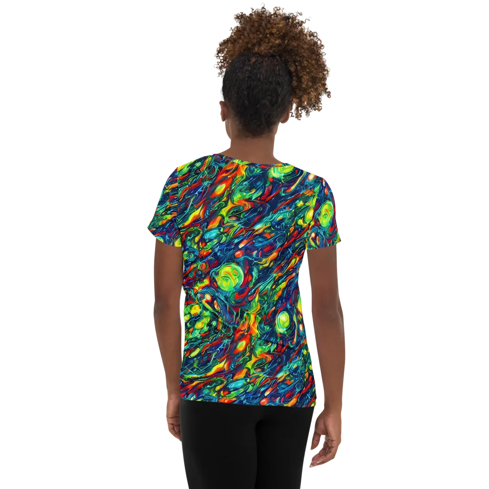 Chromatic Torrent on Women's Athletic T-Shirt — Back