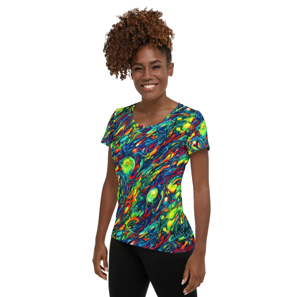 Chromatic Torrent on Women's Athletic T-Shirt — Left