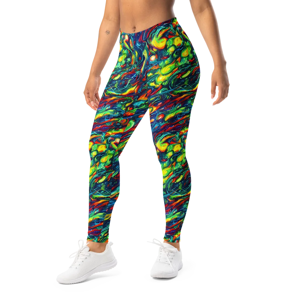 Chromatic Torrent on Leggings — Left Front