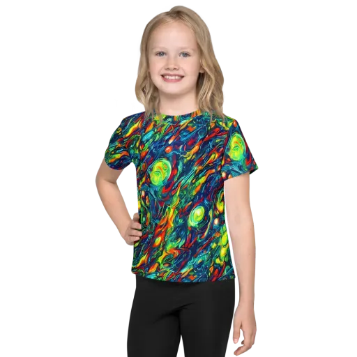 Chromatic Torrent on a Kids Crew Neck T-Shirt