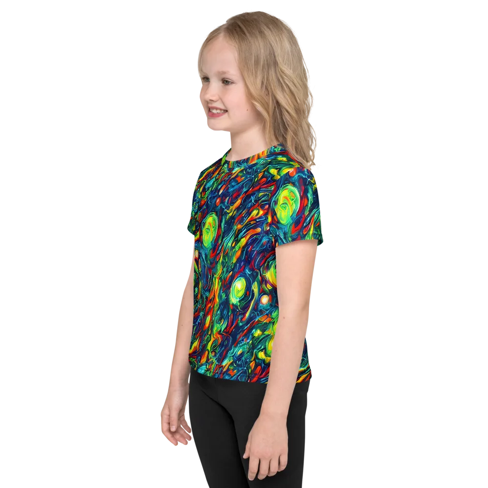 Chromatic Torrent on Kids Crew Neck T-Shirt — Left