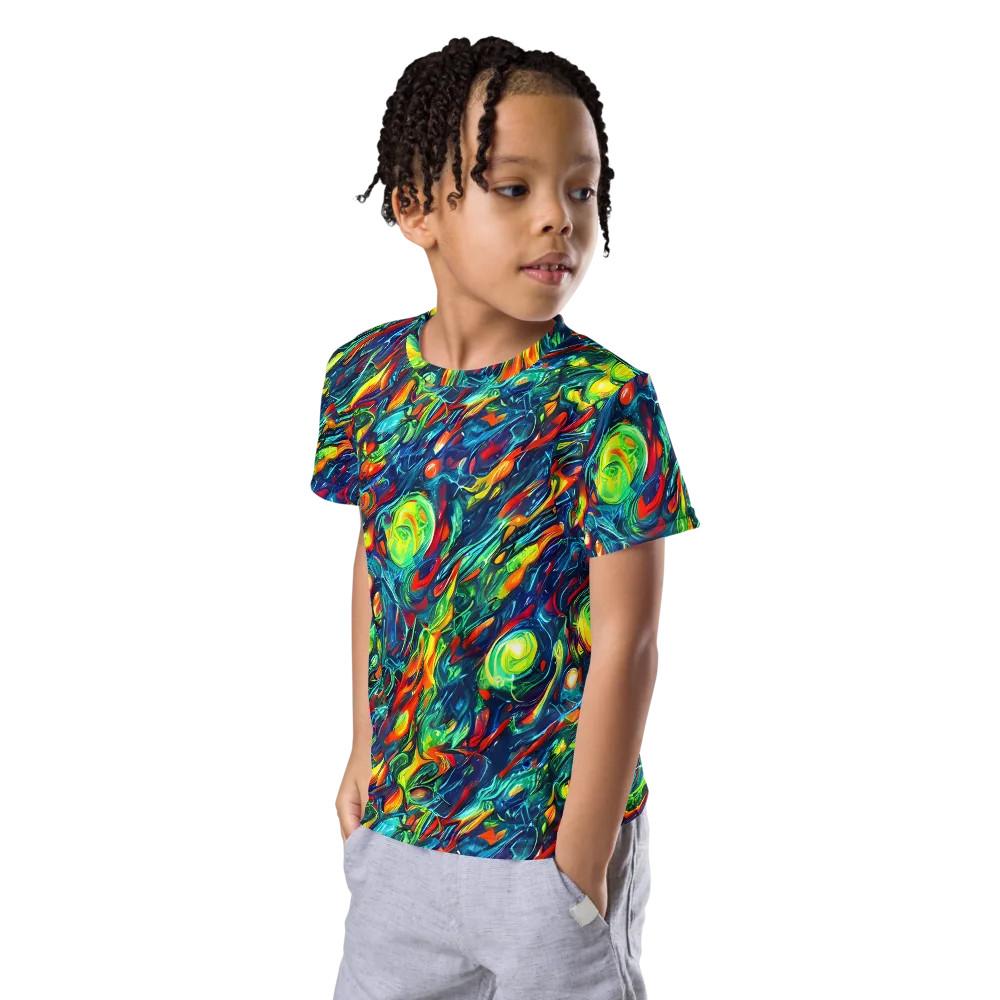 Chromatic Torrent on Kids Crew Neck T-Shirt — Left Front