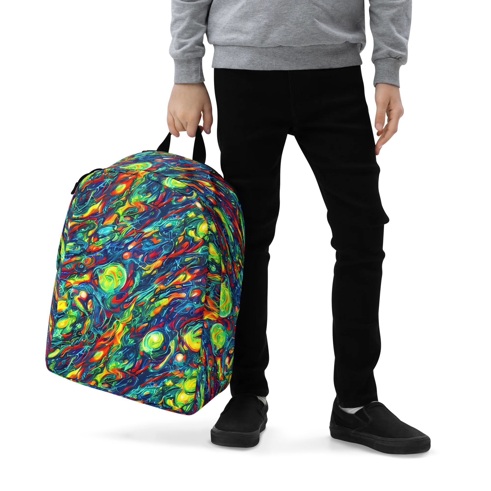 Chromatic Torrent on Minimalist Backpack — Zoomed-in