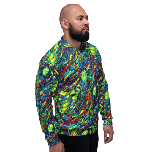 Chromatic Torrent on a Bomber Jacket