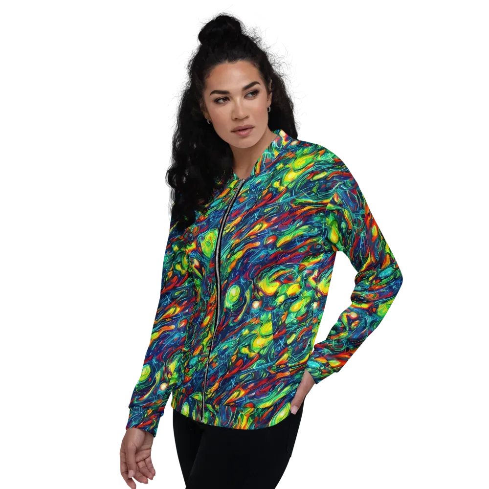 Chromatic Torrent on Bomber Jacket — Left