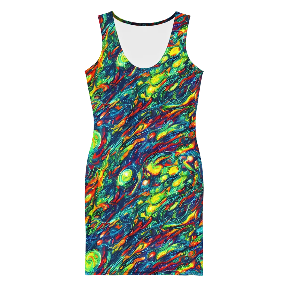 Chromatic Torrent on Bodycon Dress — Front