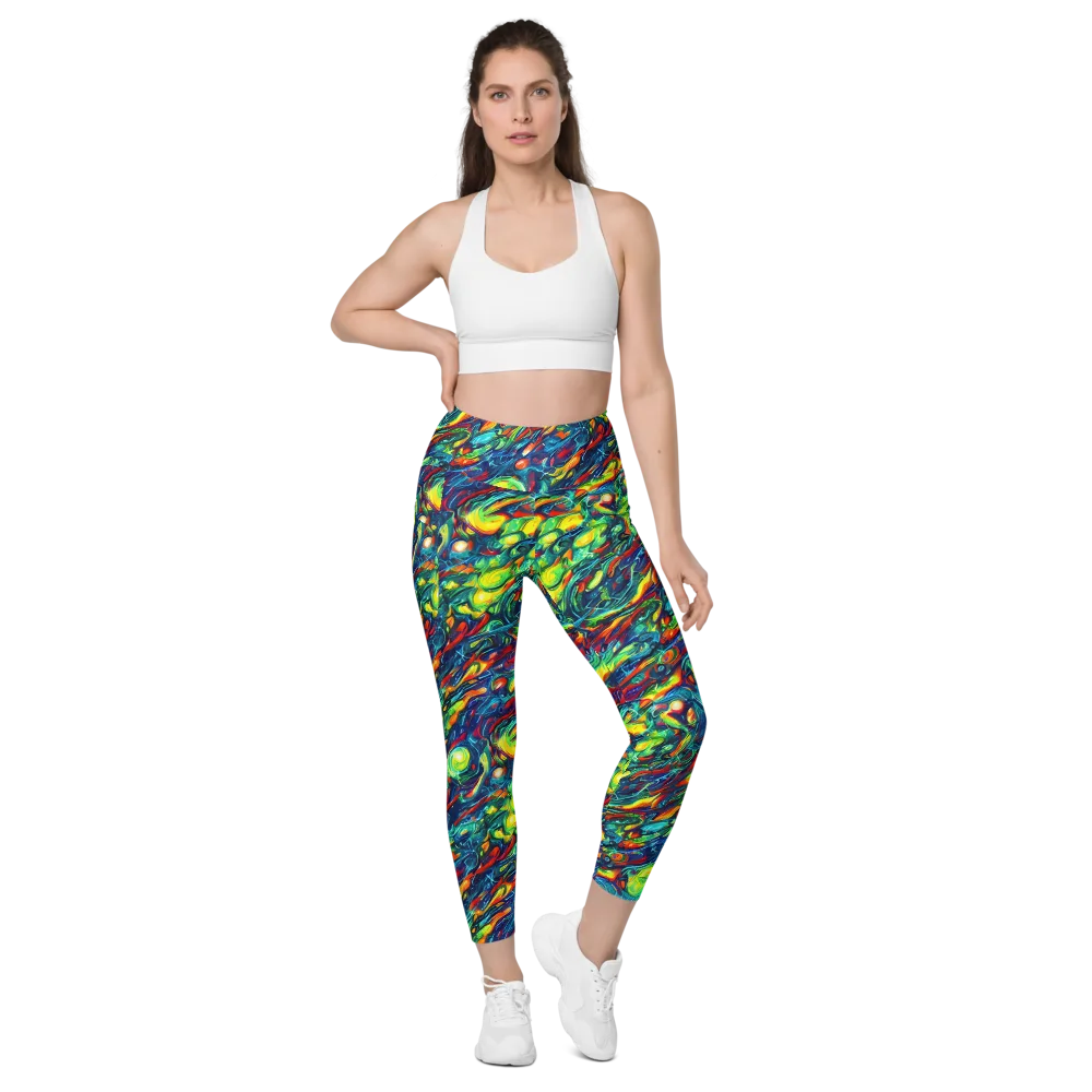 Chromatic Torrent on Leggings with Pockets — Front