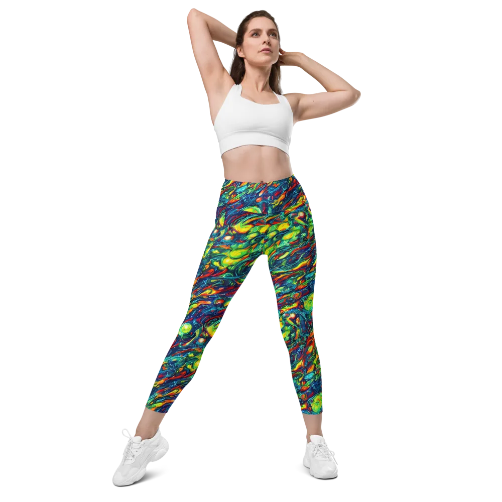Chromatic Torrent on Leggings with Pockets — Front