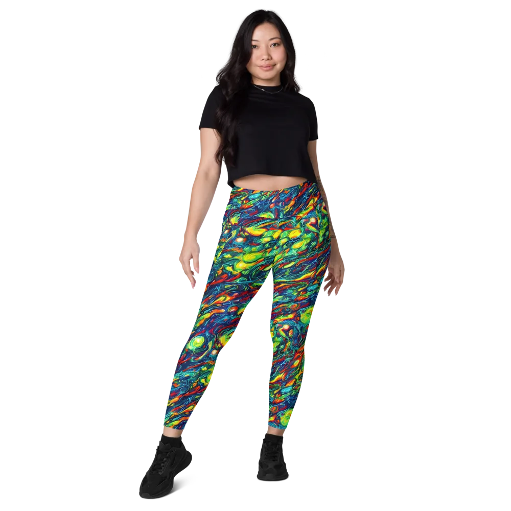 Chromatic Torrent on Leggings with Pockets — Front