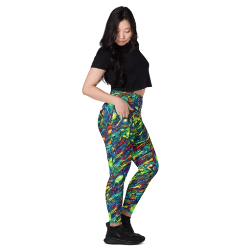Chromatic Torrent on a Leggings with Pockets