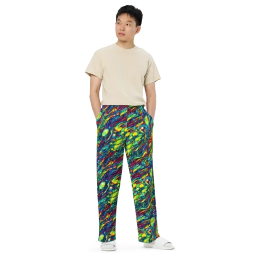 Chromatic Torrent on a Wide-Leg Pants