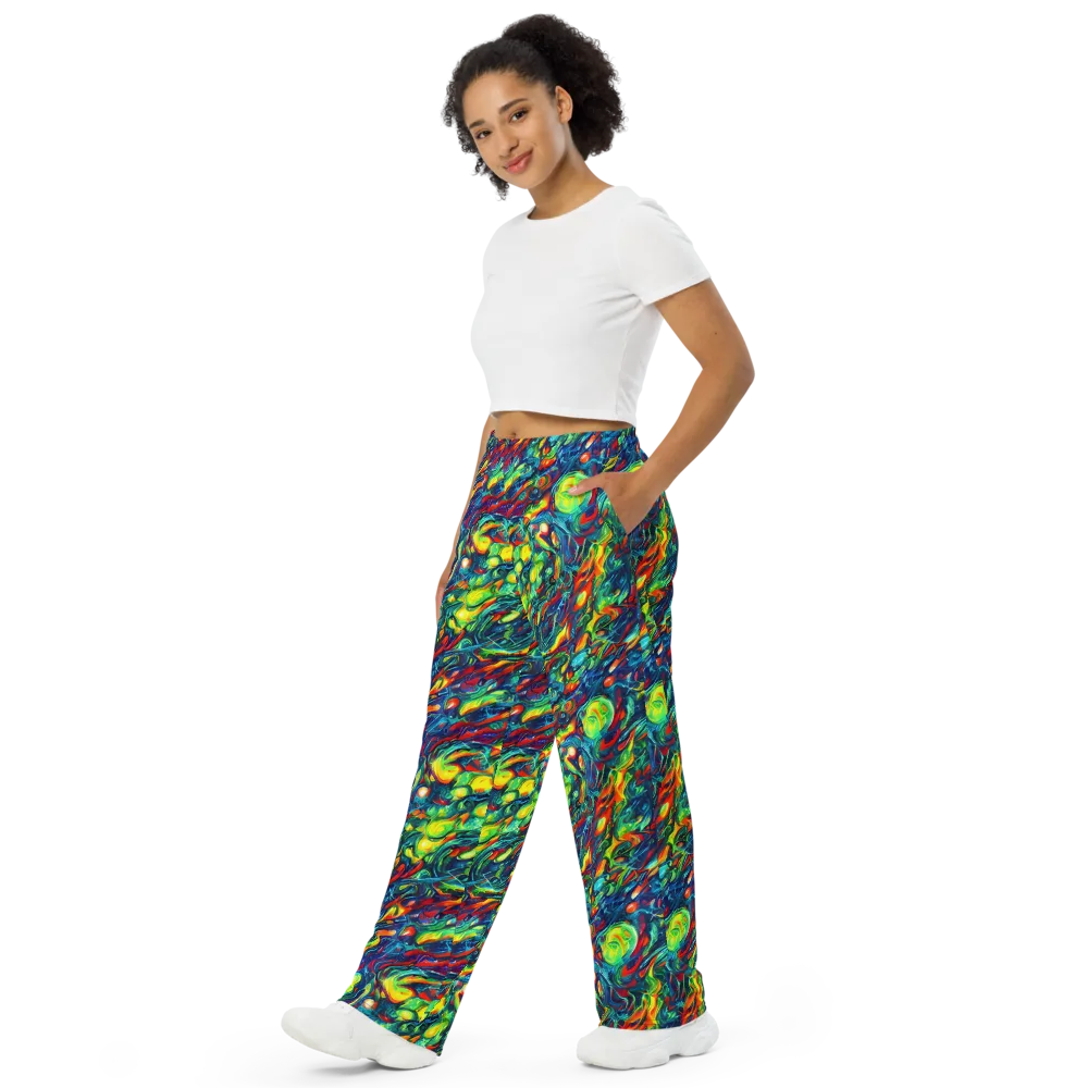 Chromatic Torrent on Wide-Leg Pants — Left Front