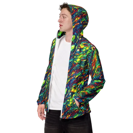 Chromatic Torrent on a Men's Windbreaker