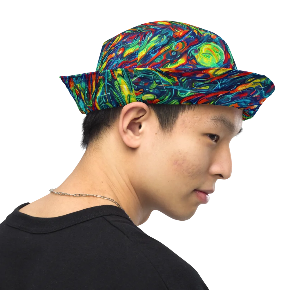 Chromatic Torrent on Reversible Bucket Hat — Right Outside