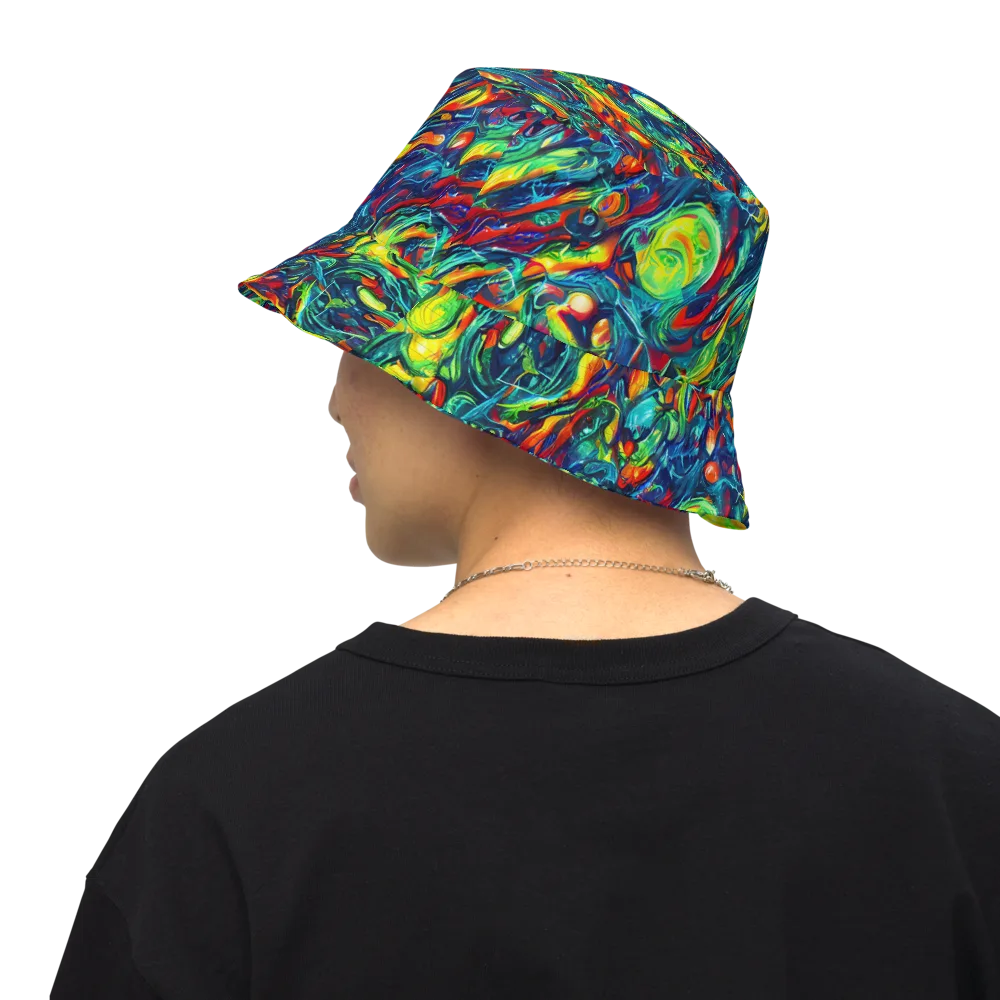 Chromatic Torrent on Reversible Bucket Hat — Back Inside
